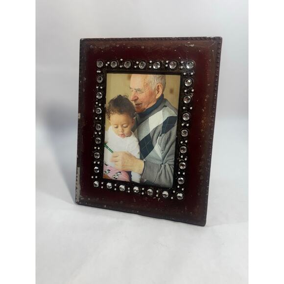 Rustic Distressed Finish Vintage style Metal Photo Frame Picture Holder 5x7 inch - Picture 6 of 8